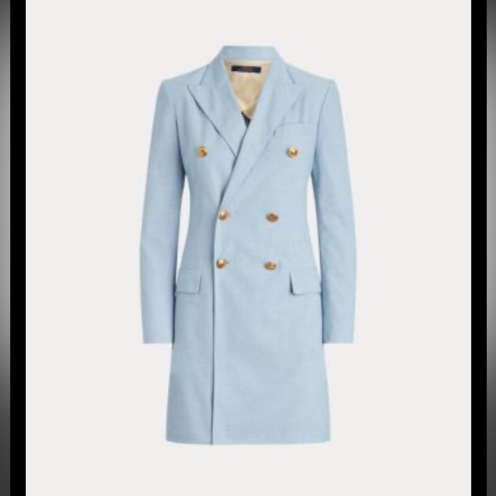 Polo Ralph Lauren Cotton Double Breasted Blazer Size 4 NWT